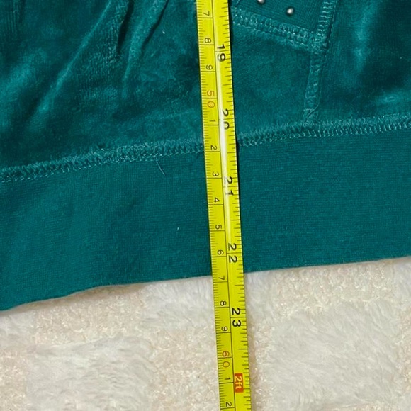 Emerald Green Velour Zip-Up Size S - Picture 3 of 4